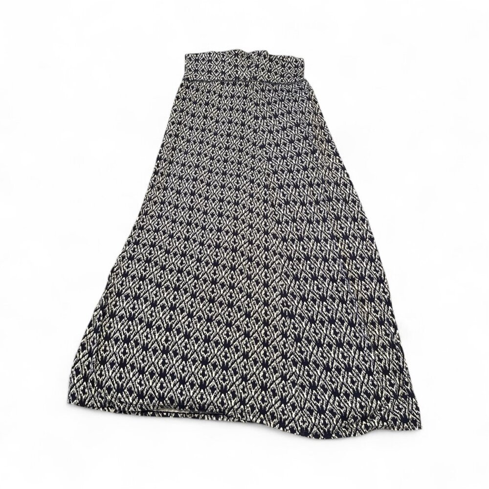 MAX STUDIO Maxi Skirt Size Medium Blue White Stretchy Vacation Holiday **READ - Picture 4 of 12